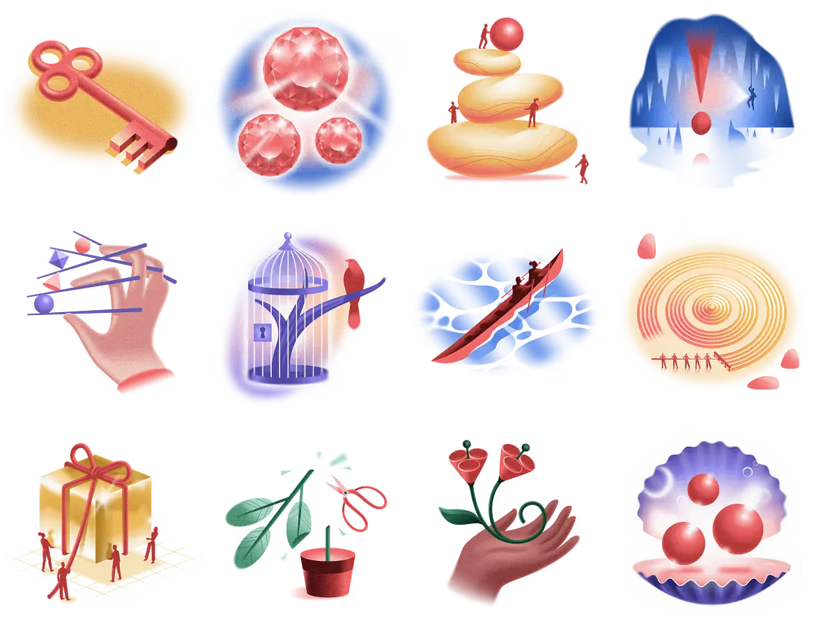 Asana human illustration library: Spot illustration family