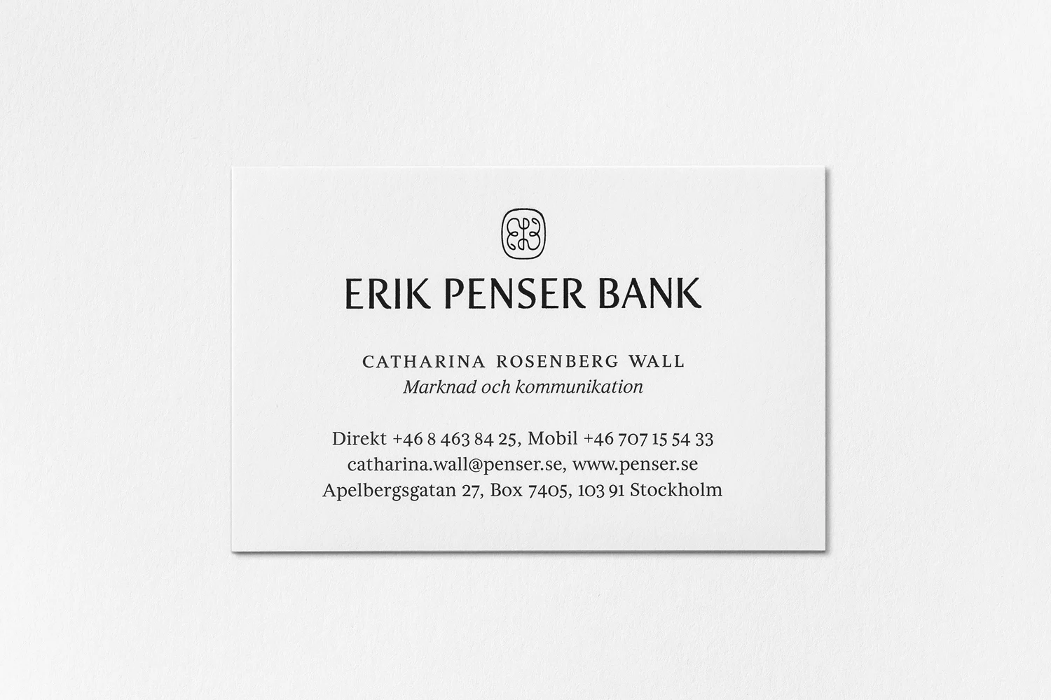 Erik Penser Bank — design reference 2