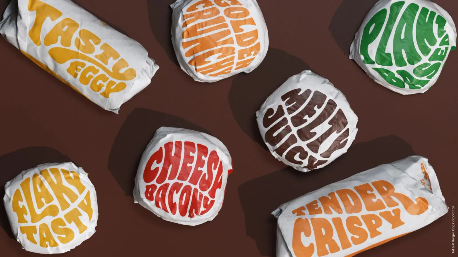 Burger King retro illustration system: Ingredient badge family