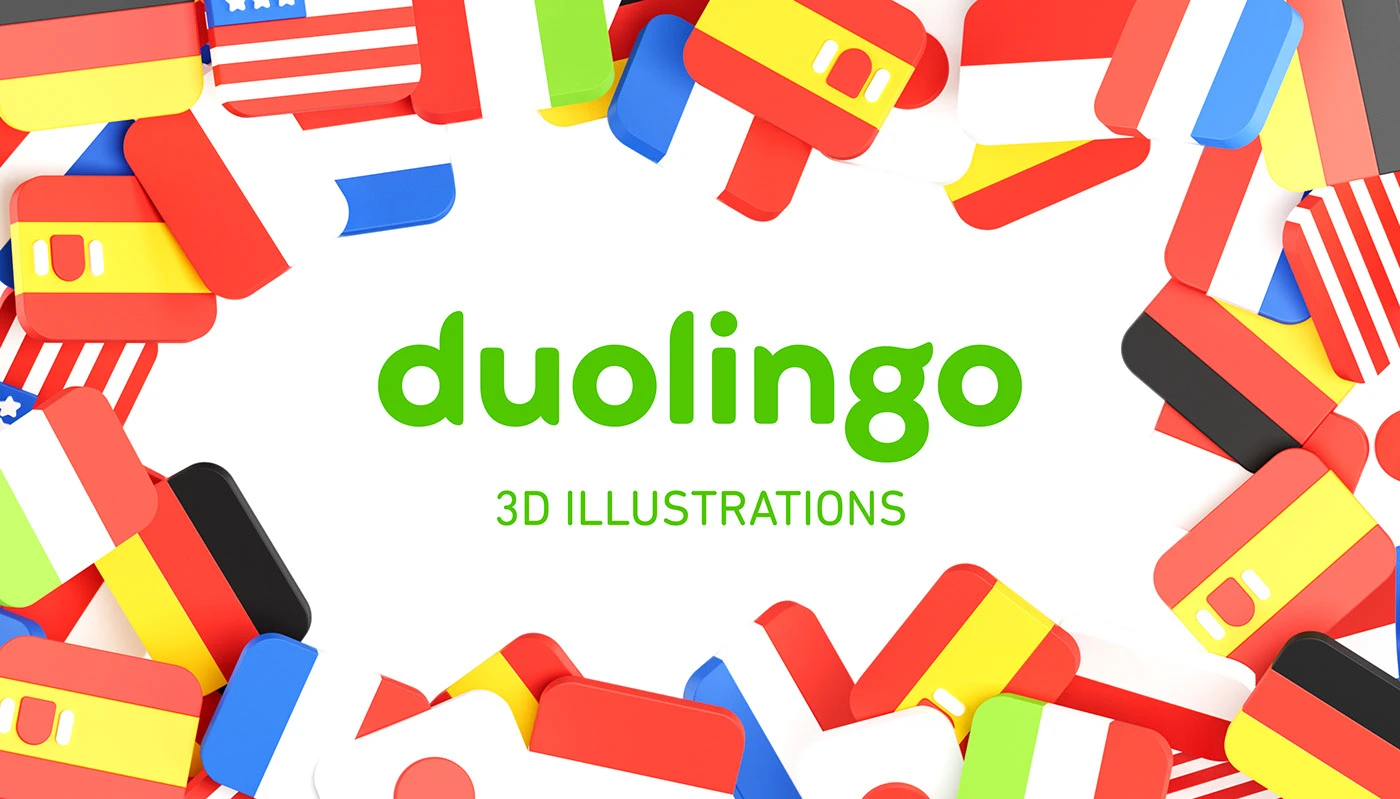 Duolingo 3D character illustration: 3D character study 01