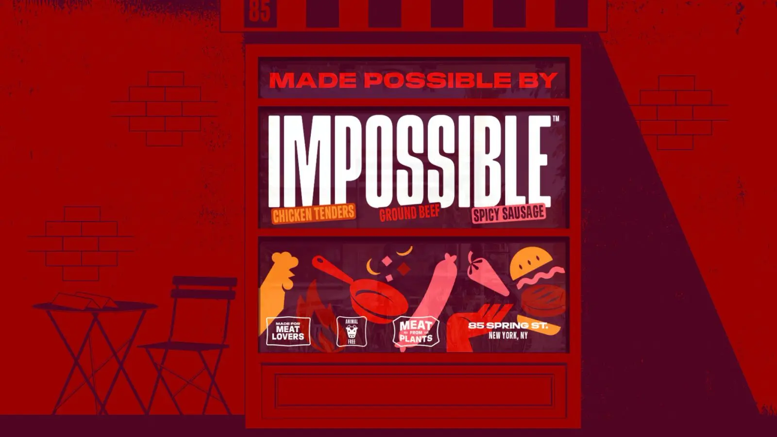 Impossible Foods appetite photography: Restaurant exterior at night