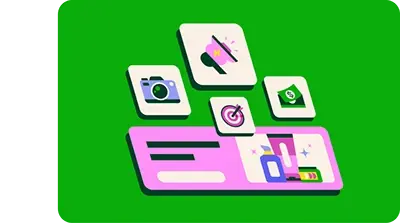 Instacart hand-drawn brand illustration: Creator shopping card