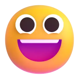 Microsoft Fluent 3D Emoji: Grinning face