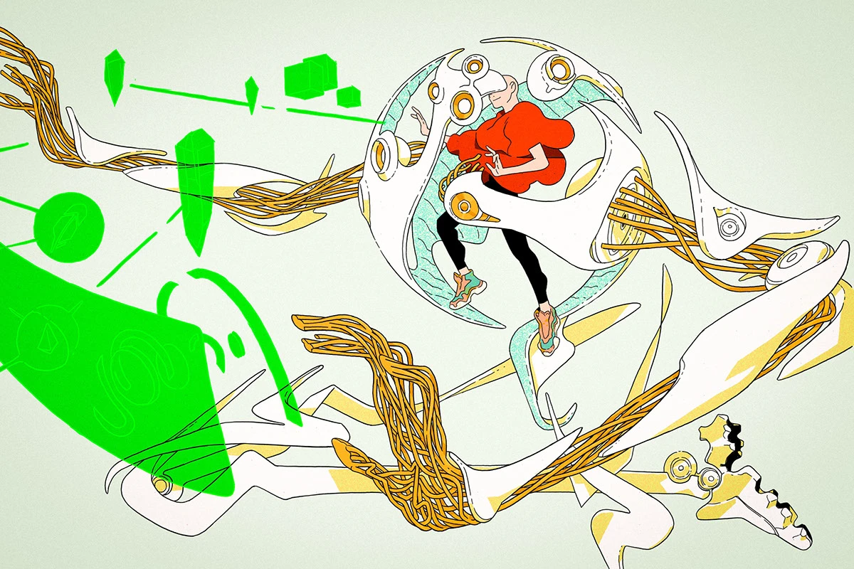 Robinhood future-focused line illustration: Momentum and participation