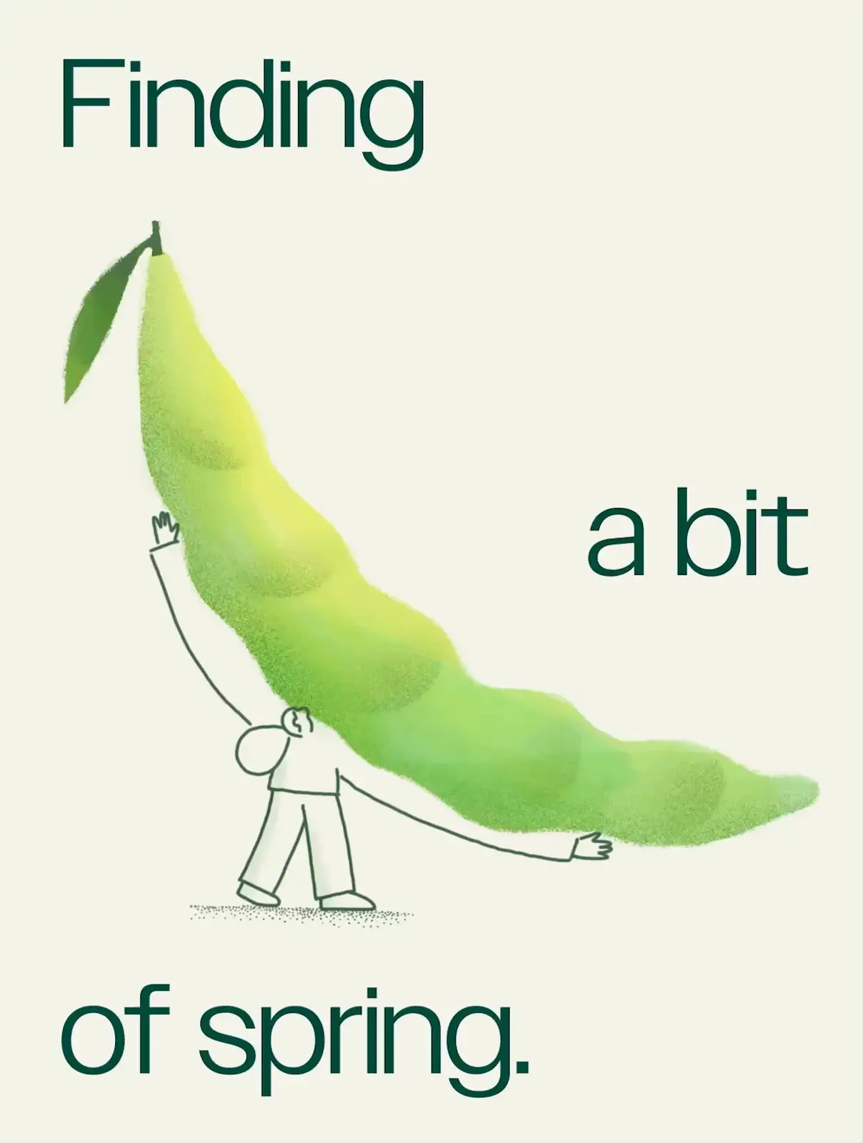 Sweetgreen cookbook illustration system: Pea character study
