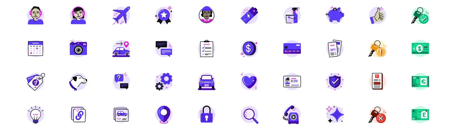 Turo modular illustration library: Spot illustration library