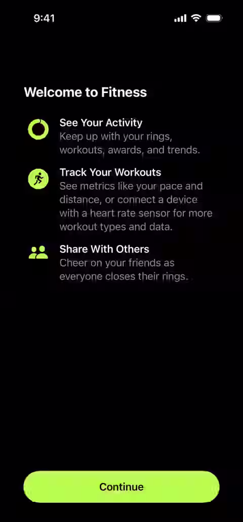 Apple Fitness UI screen 1