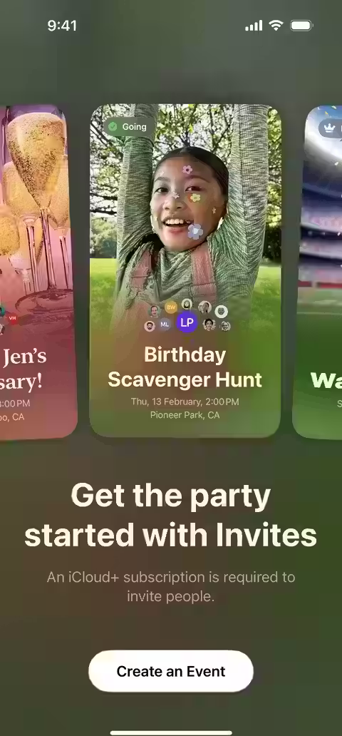 Apple Invites UI screen 2