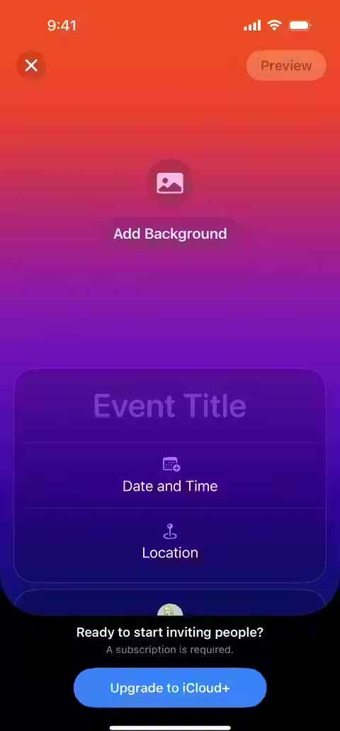 Apple Invites — Create