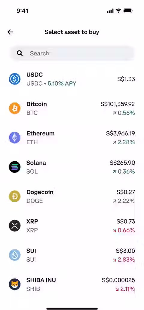 Coinbase — Complete a task