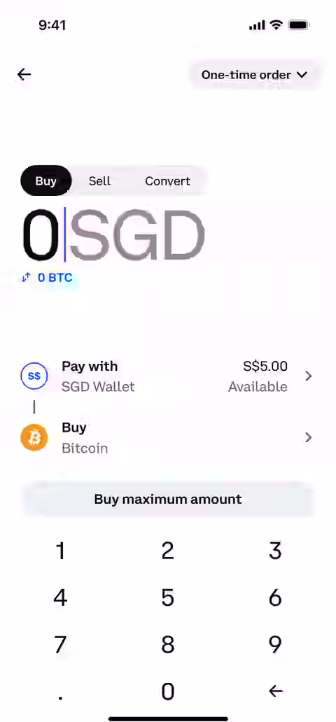 Coinbase — Complete a task