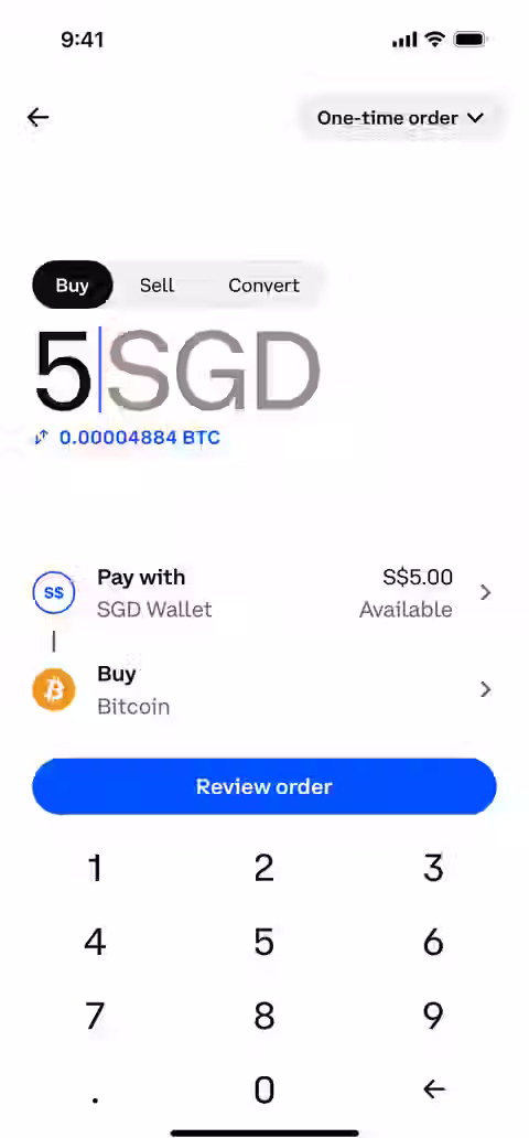 Coinbase — Complete a task