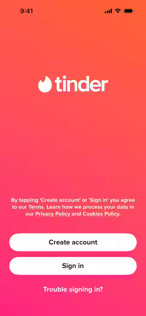 Tinder — Sign up